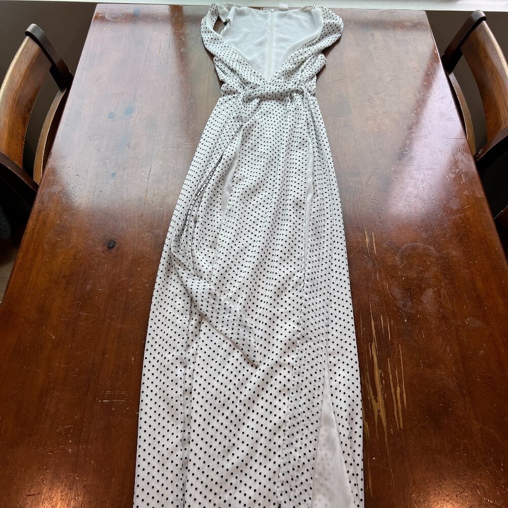 Ale by Alessandra x Revolve Maxi White Polka Dot Dress Size Small